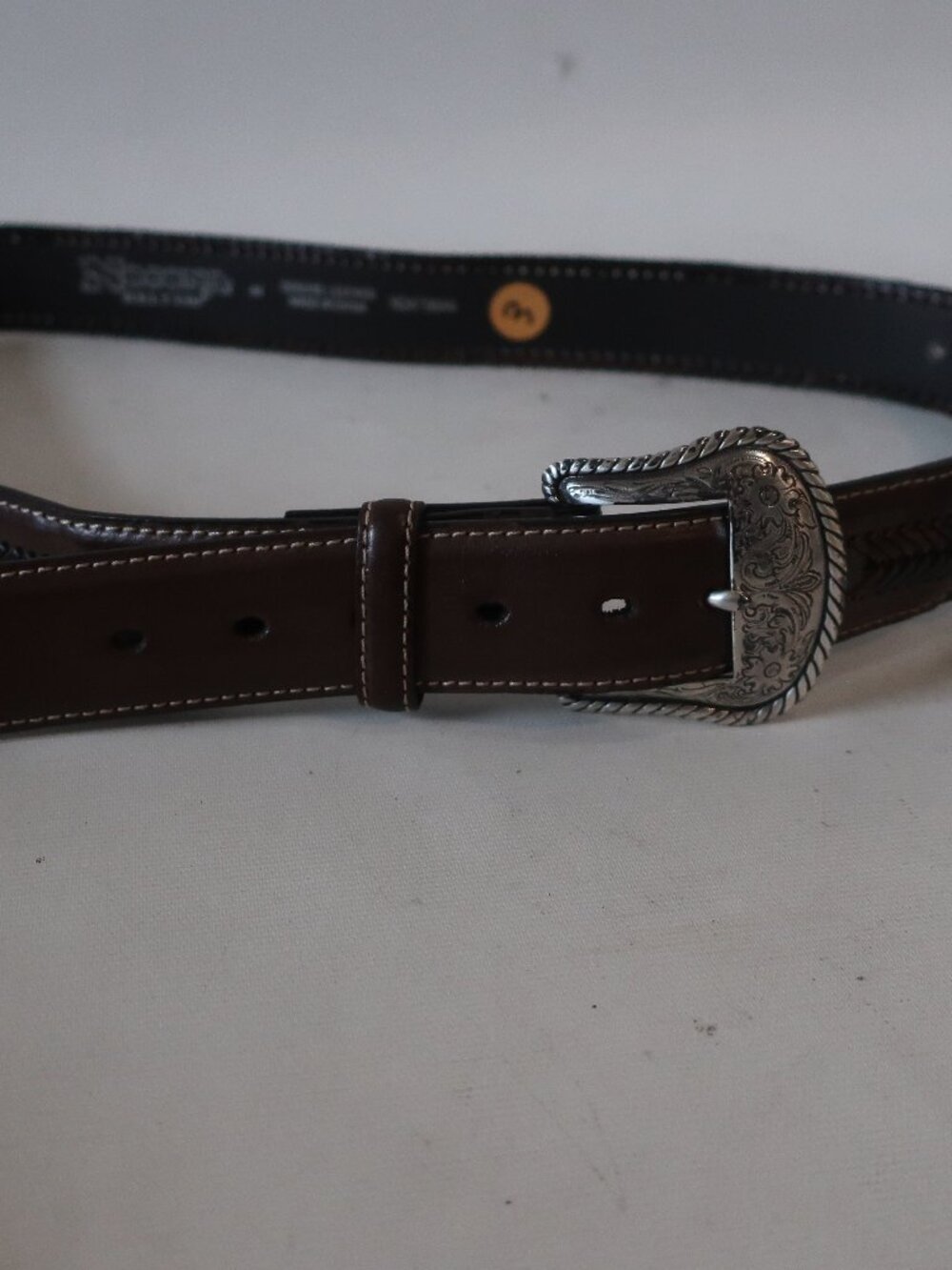 Mens Nocona Belt Co. Brown Leather Western Belt 44 (fits 42" Waist)